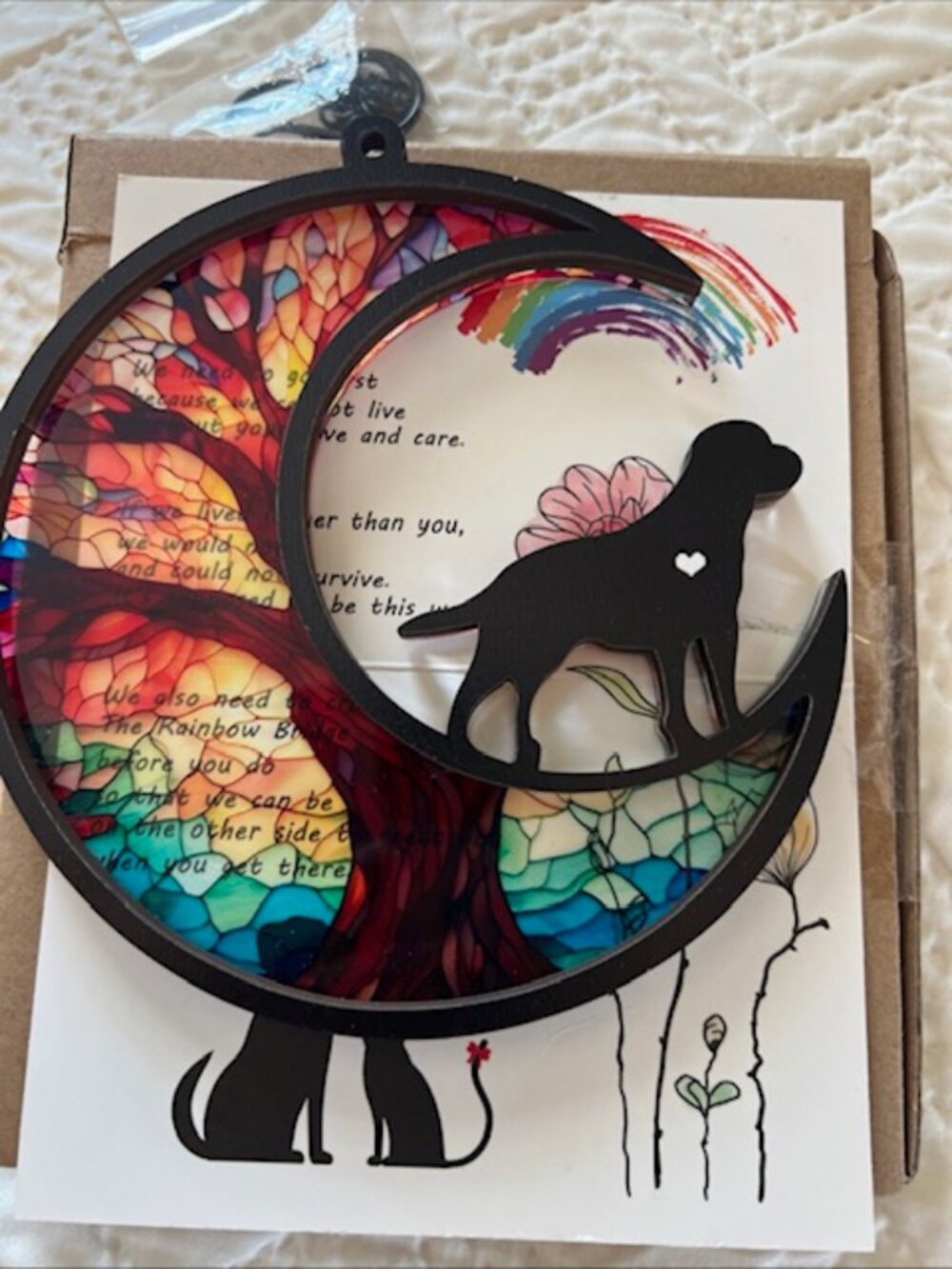 Labrador Memorial Suncatcher with Sympathy Cards,Dog Passing Away Gifts
